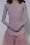 Marc Le Bihan Silk Shrink Classic Long Sleeve Base Top 26900 Series Handmade in France MLB-26900-FEN Pink
